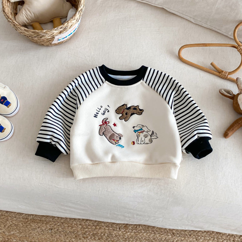 【BABY&KID】冬新作キャラクター刺繍あったかトレーナーSK102533