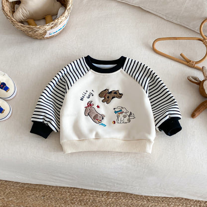 【BABY&KID】冬新作キャラクター刺繍あったかトレーナーSK102533