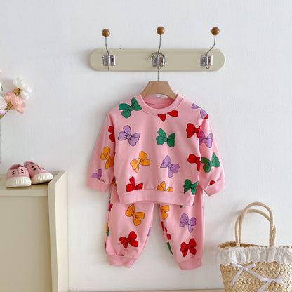 【BABY&KID】蝶結びプリントセットアップSK092928