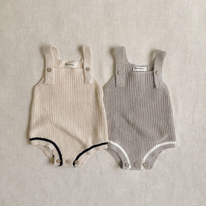 【BABY】無地ニットカーディガン、サロペットロンパース、大きな耳帽子SK101529