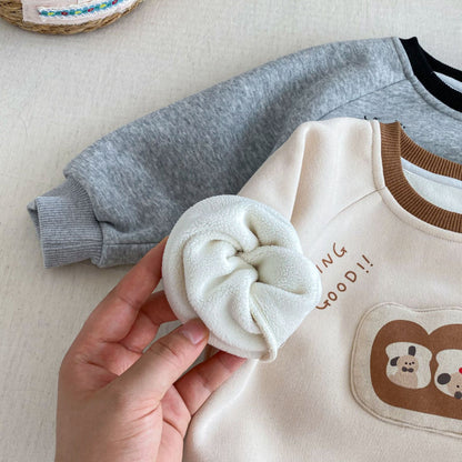 【BABY&KID】冬新作 カートゥーン裏起毛セットアップSK102015