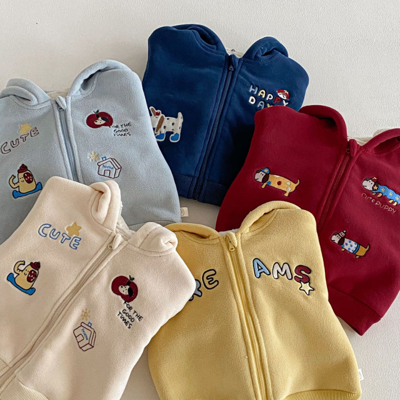 【BABY&KID】冬新作刺繍フード付きスターあったかアウターSK103025