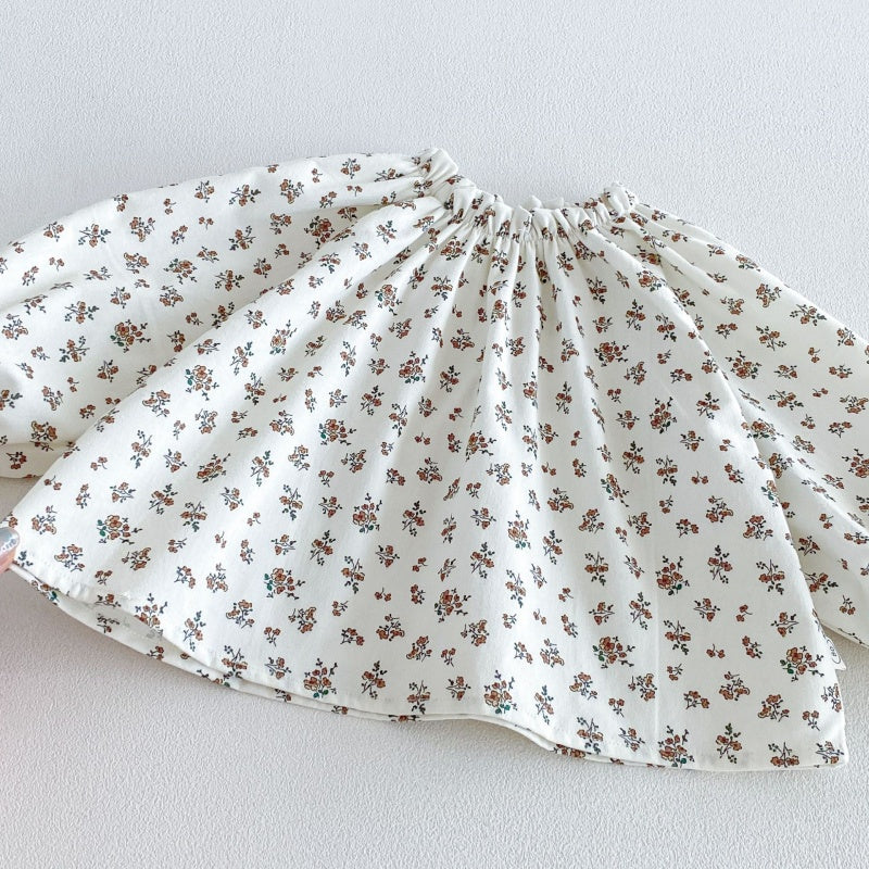 【BABY&KID】パフスリーブシャツ、刺繍サロペット、フレアパンツSK107213