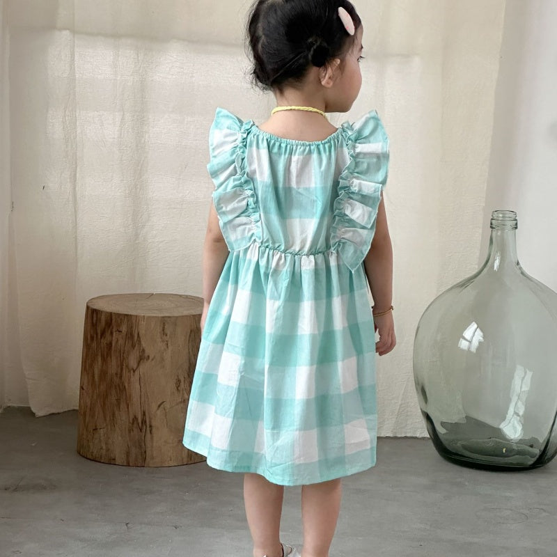 【BABY&KID】夏新作おしゃれチェックセットアップ、ワンピースSK104713