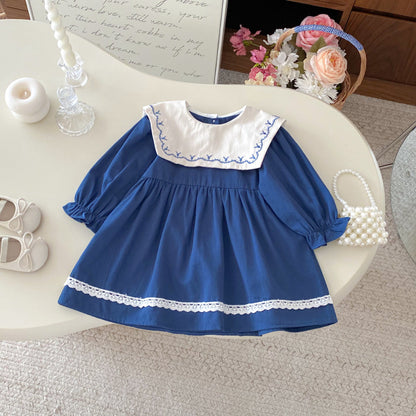 【BABY&KID】レースラペル刺繍ワンピースSK011018