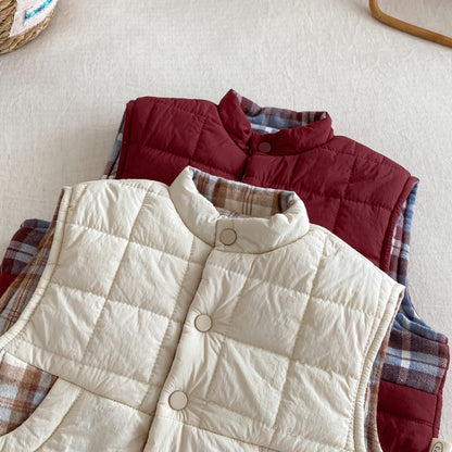 【BABY&KID】冬新作刺繍カートゥーンリバーシブルベストSK102517