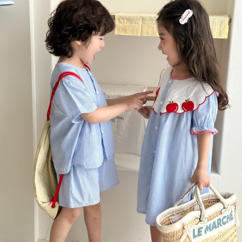 【BABY＆KID】夏新作 りんご柄セットアップ、ワンピースSK063015