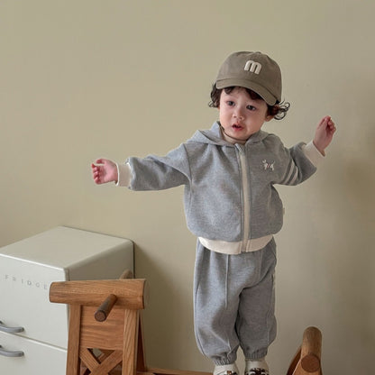 【BABY&KID】犬ワッペンワッフルセットアップSK100314