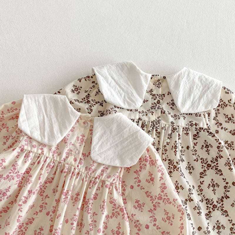 【BABY&KID】韓国風ドールカラー刺繍ワンピースSK011023