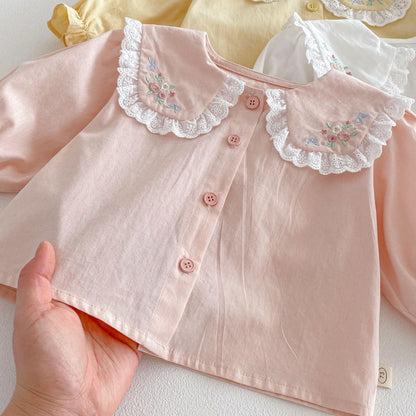 【BABY&KID】レース小花柄ドールカラーシャツSK103509