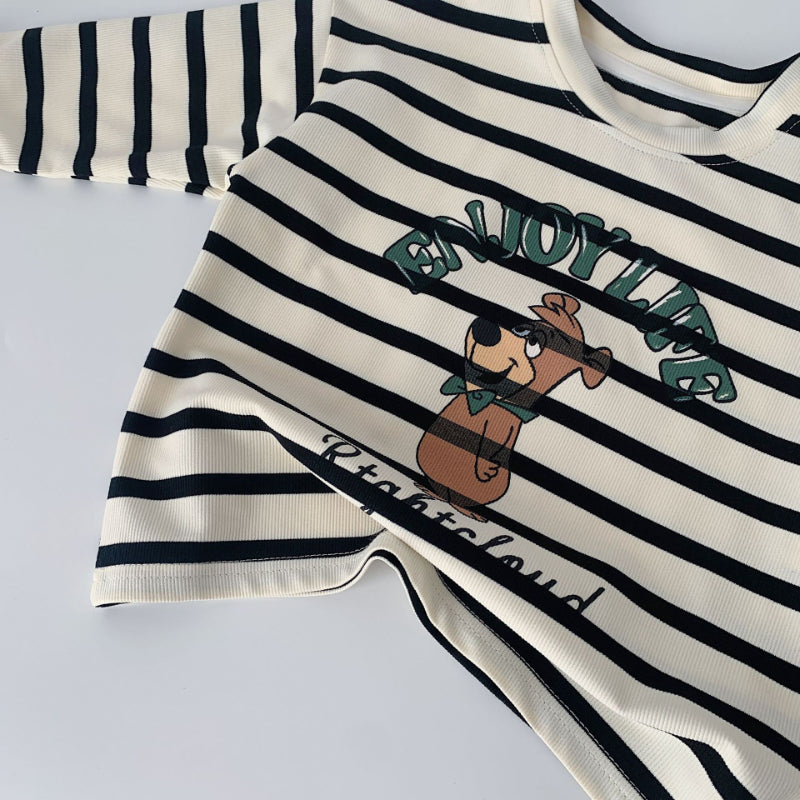 【BABY&KID】クマ柄長袖TシャツSK100524