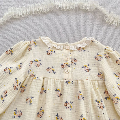 【BABY&KID】フリル襟小花柄ロンパース、ワンピースSK107913