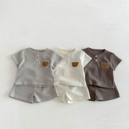 【BABY&KID】夏新作ワッフルくまセットアップSK105019