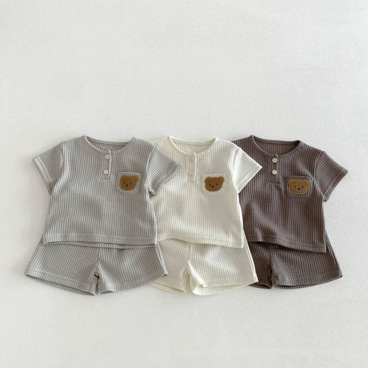【BABY&KID】夏新作ワッフルくまセットアップSK105019