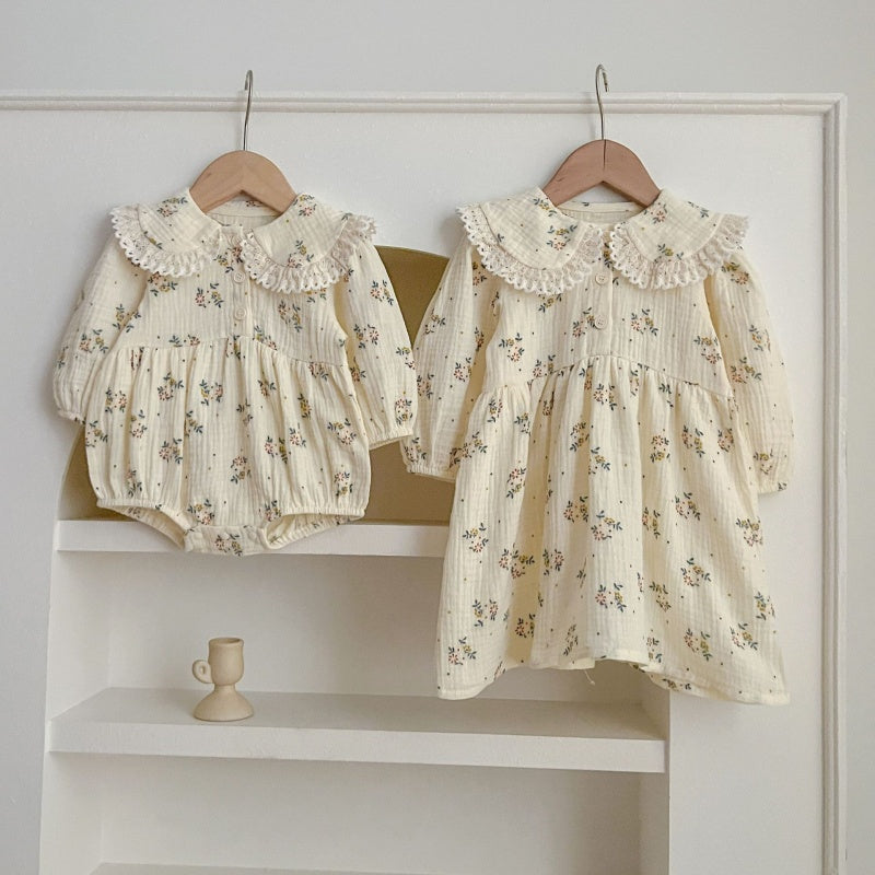 【BABY&KID】コットン小花柄ロンパース、ワンピースSK107919