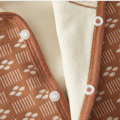 【BABY】冬新作北欧風レトロ裏起毛フードカバーオールSK102633