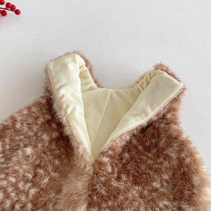 【BABY&KID】冬新作かわいいトナカイあったかカバーオール、フード付きアウターSK103021