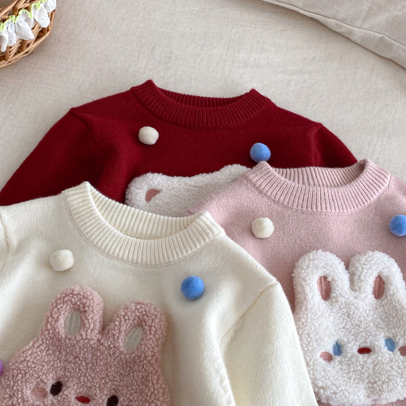 【BABY&KID】冬新作ぽんぽん付きニットセーターSK102534