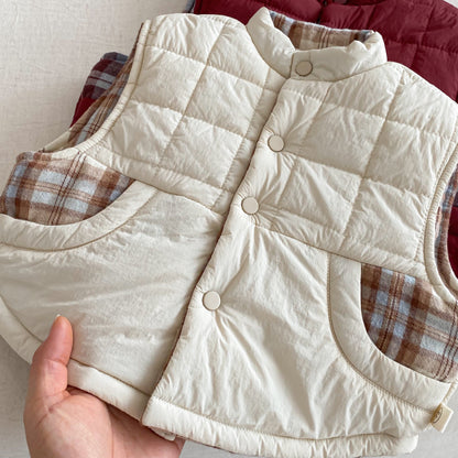 【BABY&KID】冬新作刺繍カートゥーンリバーシブルベストSK102517