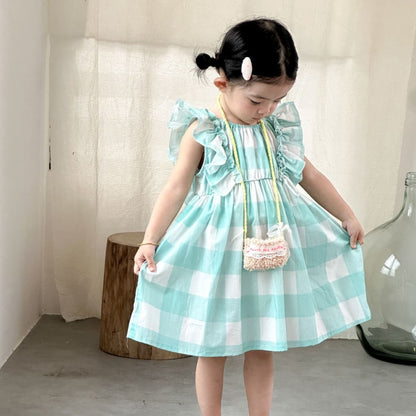 【BABY&KID】夏新作おしゃれチェックセットアップ、ワンピースSK104713