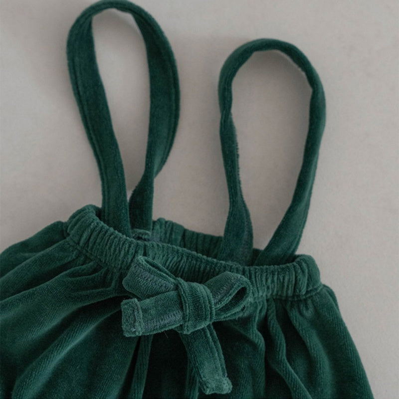 【BABY】韓国風ベロアサロペット、帽子SK102819