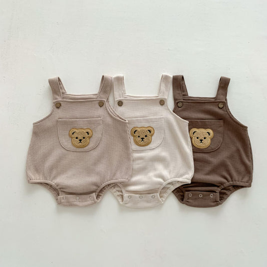 【BABY】夏新作 ワッフルベアロンパース 、半袖トップスSK080302