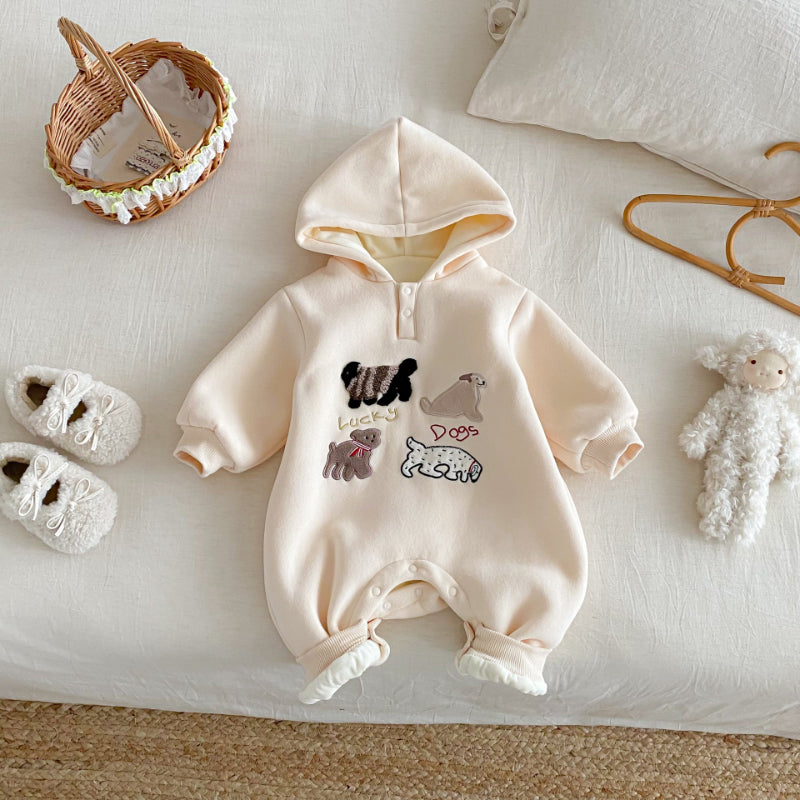 【BABY】冬新作アニマル刺繍カバーオールSK102909