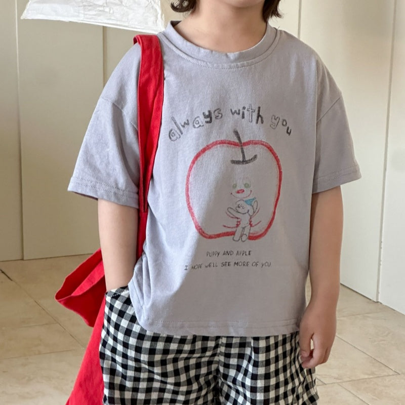 【BABY&KID】夏新作 アップルモチーフTシャツセットアップSK072105