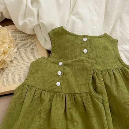【姉妹服】夏新作 フラワー刺繍ノースリーブロンパース、ワンピースSK081625
