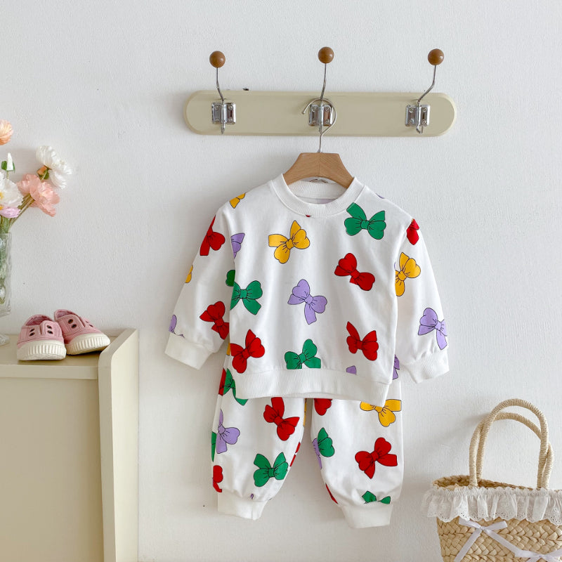 【BABY&KID】蝶結びプリントセットアップSK092928