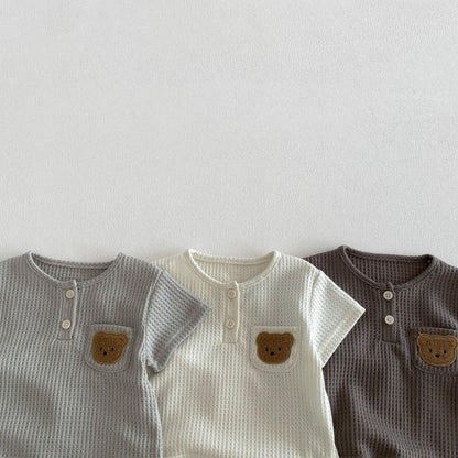 【BABY&KID】夏新作ワッフルくまセットアップSK105019