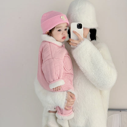 【BABY】冬新作 無地裏起毛カバーオールSK102415