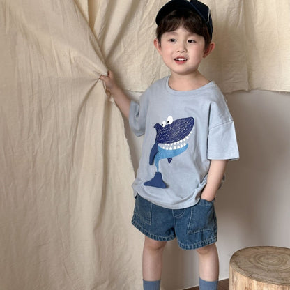 【BABY＆KID】夏新作 アニマルプリント半袖TシャツSK063032