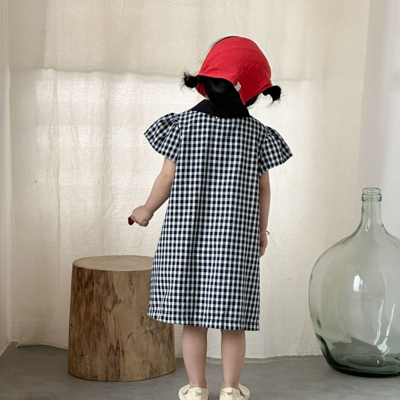 【BABY&KID】夏新作ブラックホワイトチェックセットアップ、ワンピースSK104714