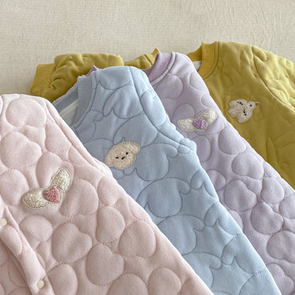 【BABY】冬新作マカロンカラー刺繍カバーオールSK102910