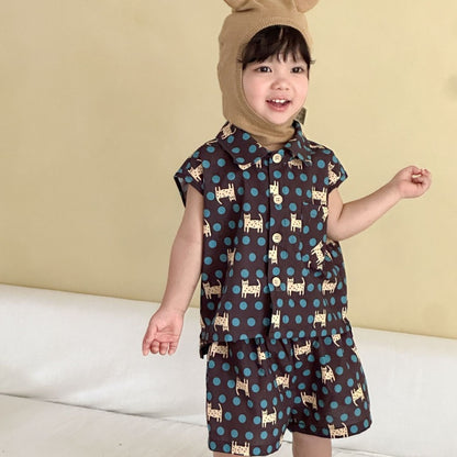 【BABY&KID】夏新作ドットセットアップ、ワンピースSK104717