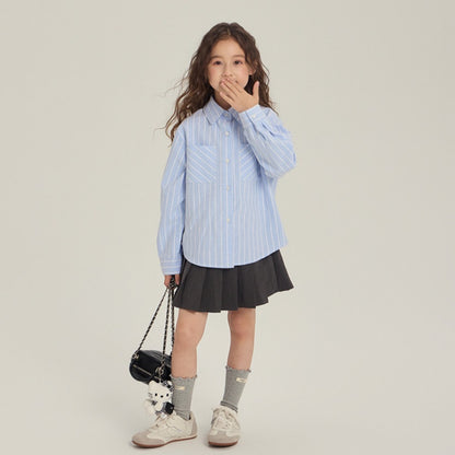 【BABY&KID】リボンスウェット＆ボーダーシャツ＆スカート3点セットSK102433