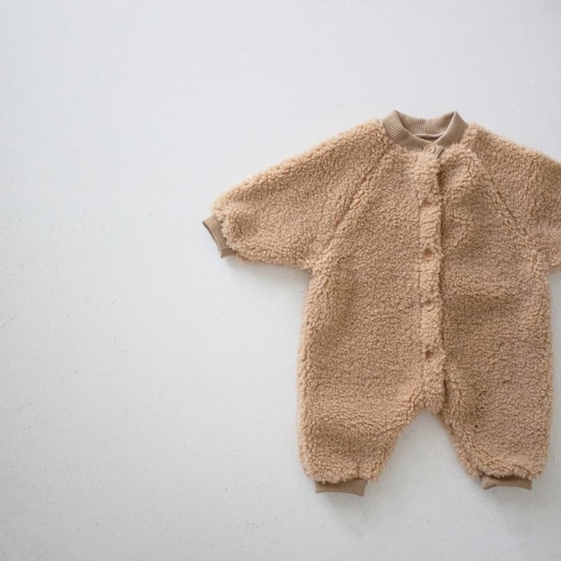 【BABY&KID】冬新作無地起毛ボタン付きオールインワン　全3色SK11341