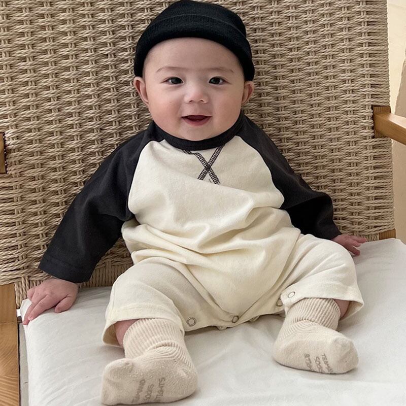 【BABY】シンプルバイカラーロンパースSK11357