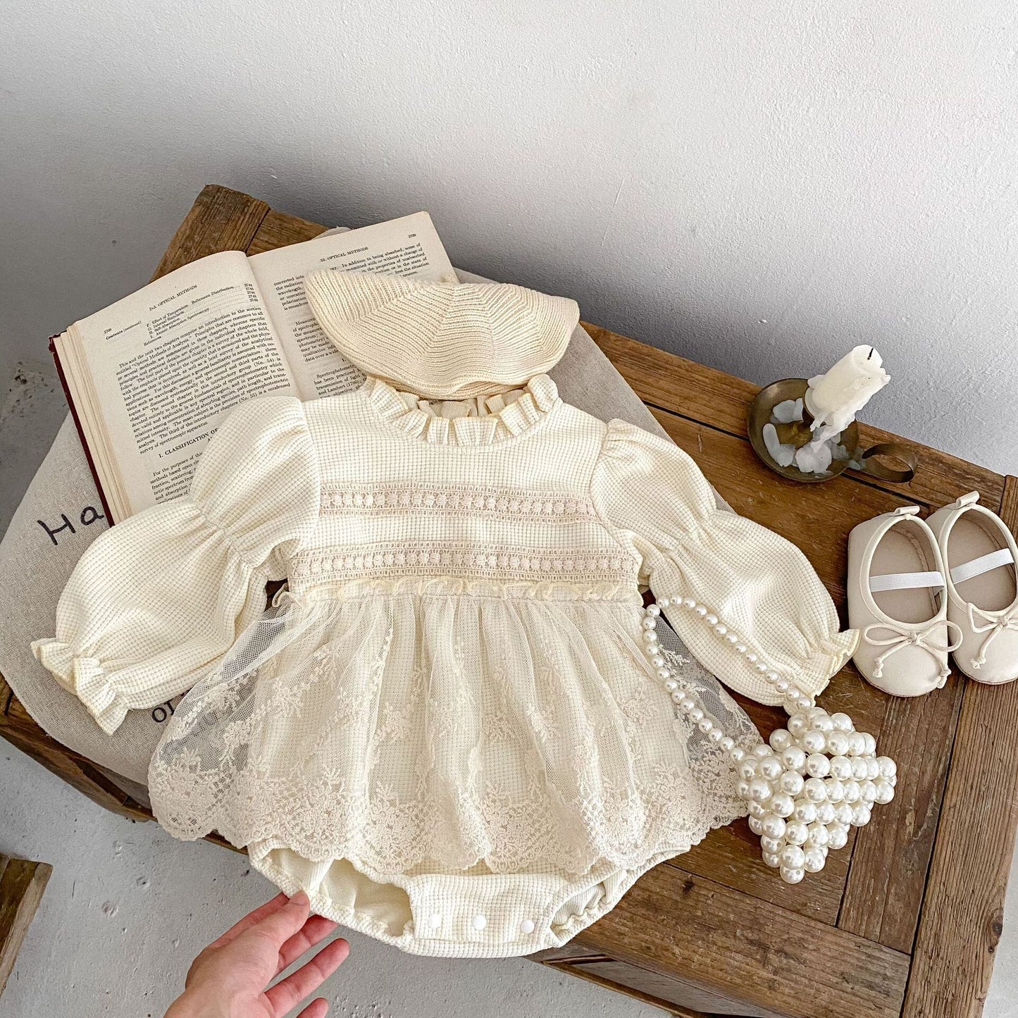 【BABY】ワッフルレースフリルロンパースSK11382