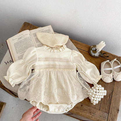 【BABY】ワッフルレースフリルロンパースSK11382