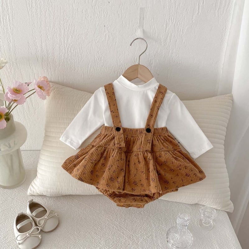 【BABY】コーデュロイ小花柄サロペットSK031508