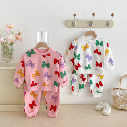 【BABY&KID】蝶結びプリントセットアップSK092928