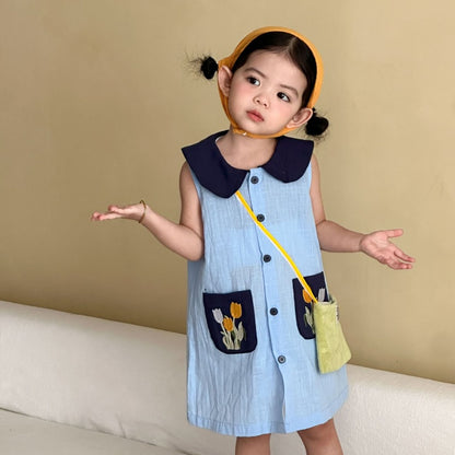 【BABY&KID】夏新作フラワー刺繍セットアップ、ワンピースSK104721