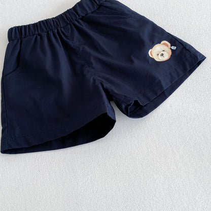 【BABY&KID】夏新作  クマ柄セーラー風セットアップSK061808