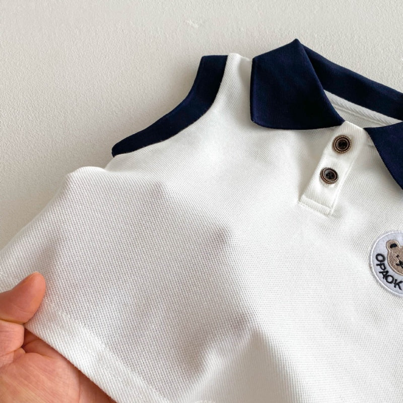 【BABY&KID】夏新作 クマロゴPOLOセットアップSK080307