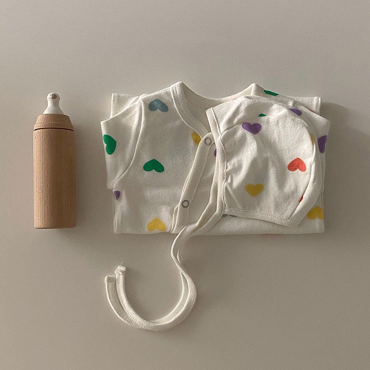 【BABY】カラフルハートロンパース、オールインワン、レギンス、帽SK031904
