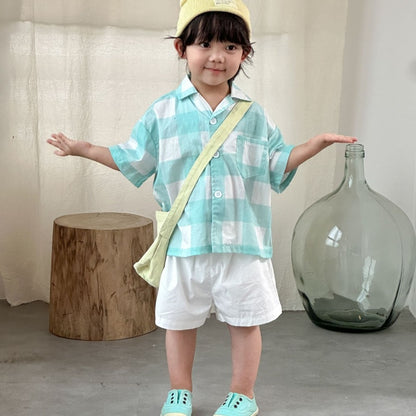 【BABY&KID】夏新作おしゃれチェックセットアップ、ワンピースSK104713