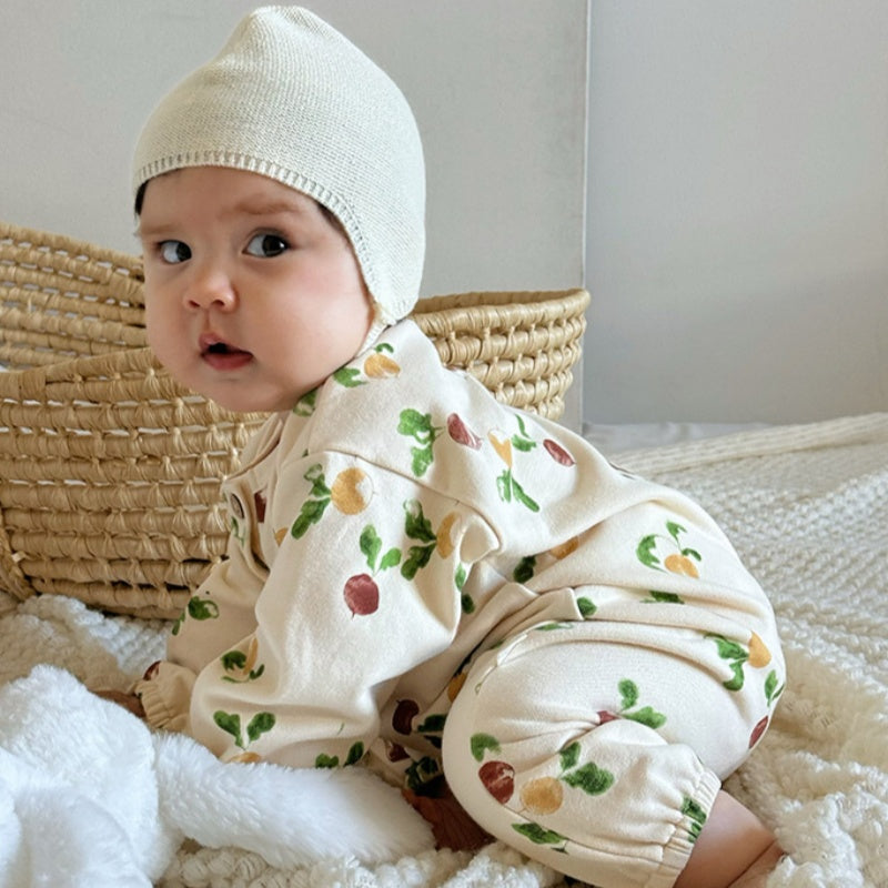 【BABY】北欧風フルーツプリントカバーオールSK101318