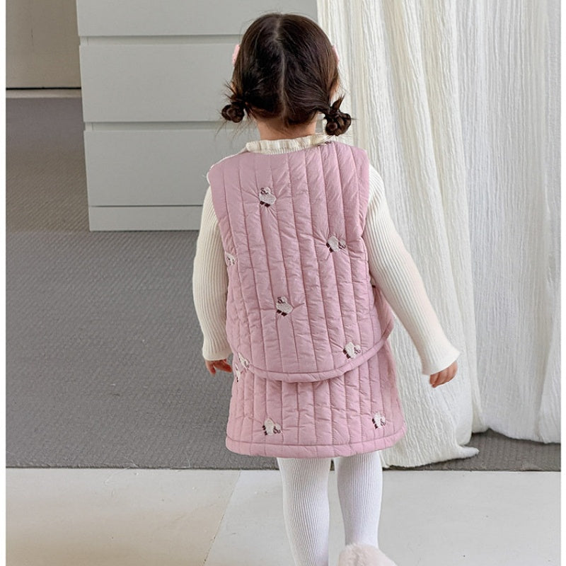 【BABY&KID】冬新作ひつじセットアップ、フリル襟ニットSK108317